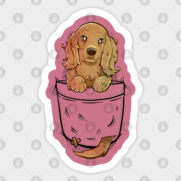 Pocket Cute English Cocker Spaniel Dog Sticker by TechraPockets